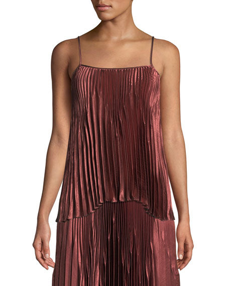 Pleated Square neck camisole Tank